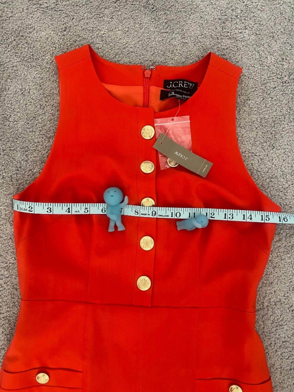 J. Crew Womens Dress Pleated Mini Italian Bi-Stretch Wool Blend Orange Size 0 - Picture 4 of 16